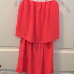 VICI Bright Coral strapless romper size small